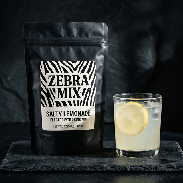 Zebra Mix — 12 oz black mylar bag of Salty Lemonade mix